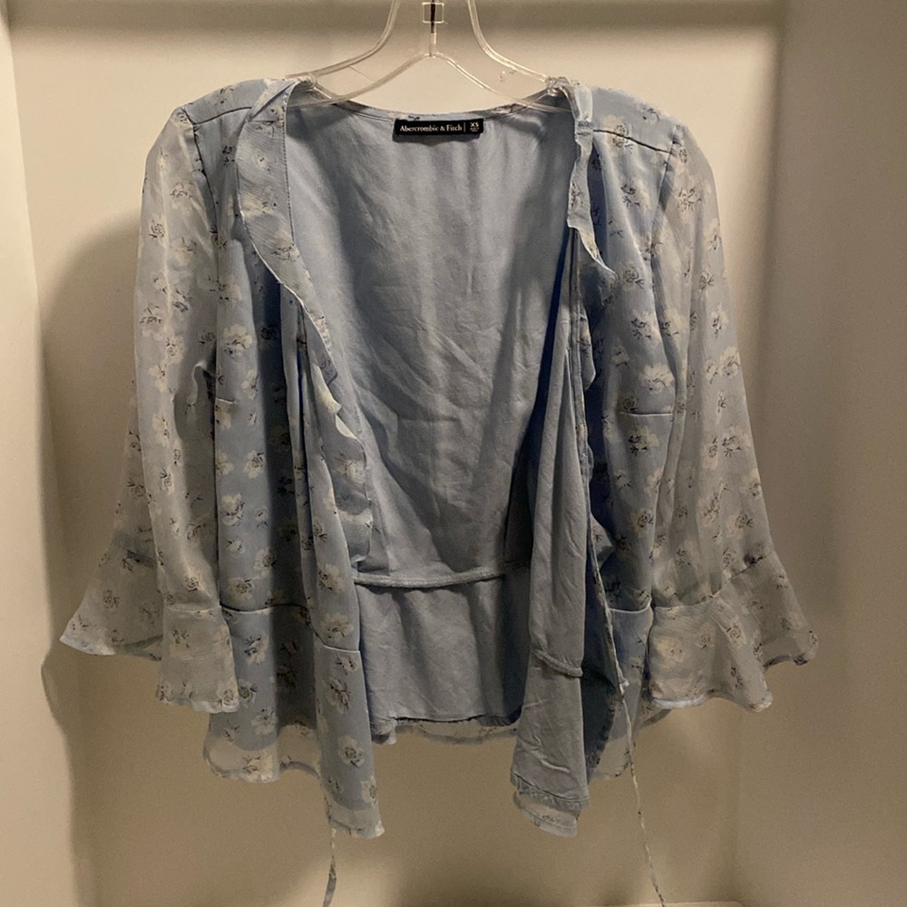 Blue with white flowers XS blouse from Abercrombie and Fitch.